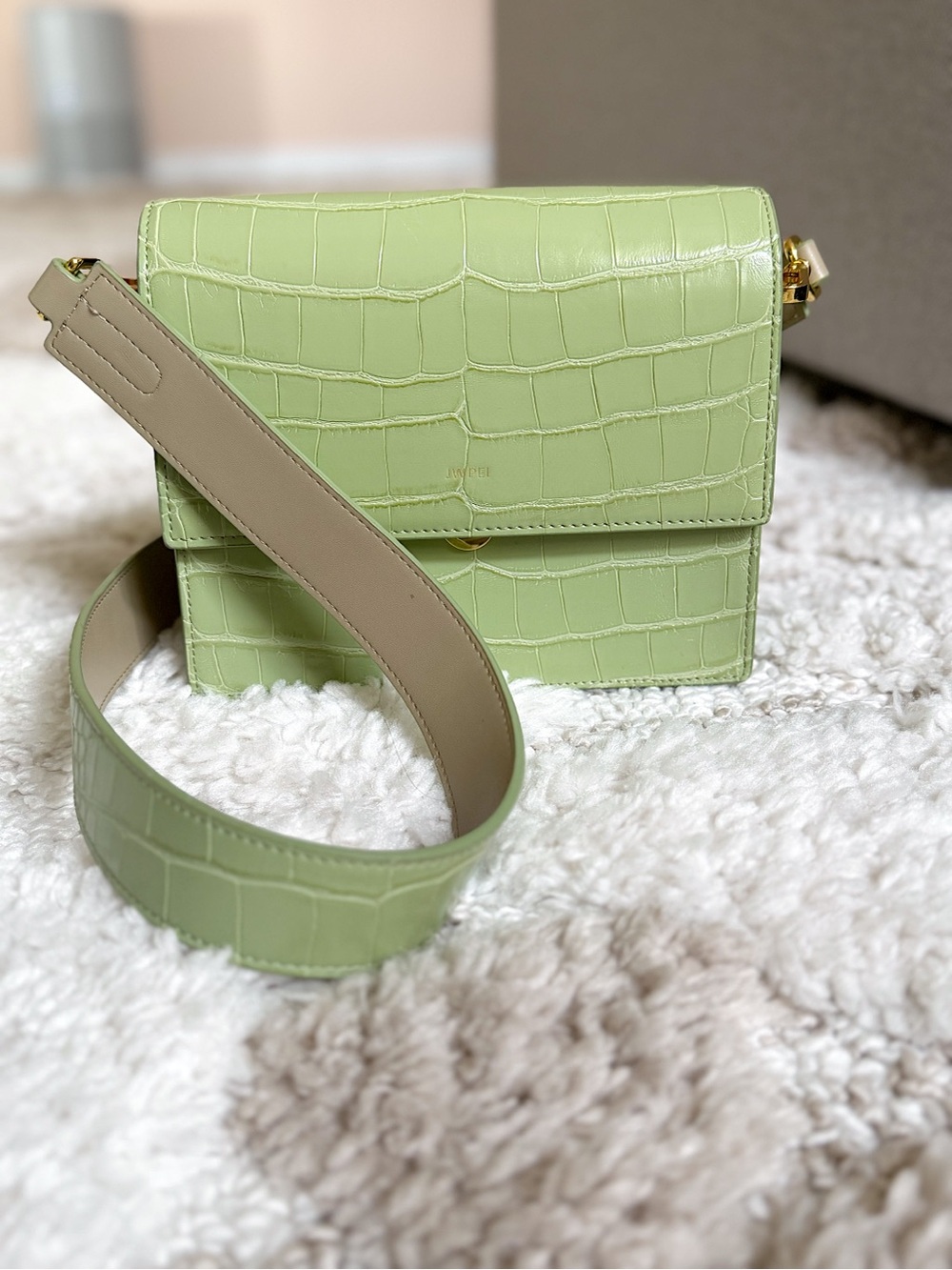 JW PEI green croc embossed shoulder crossbody bag - Picture 3 of 13